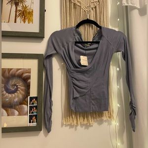 Blue long sleeve top